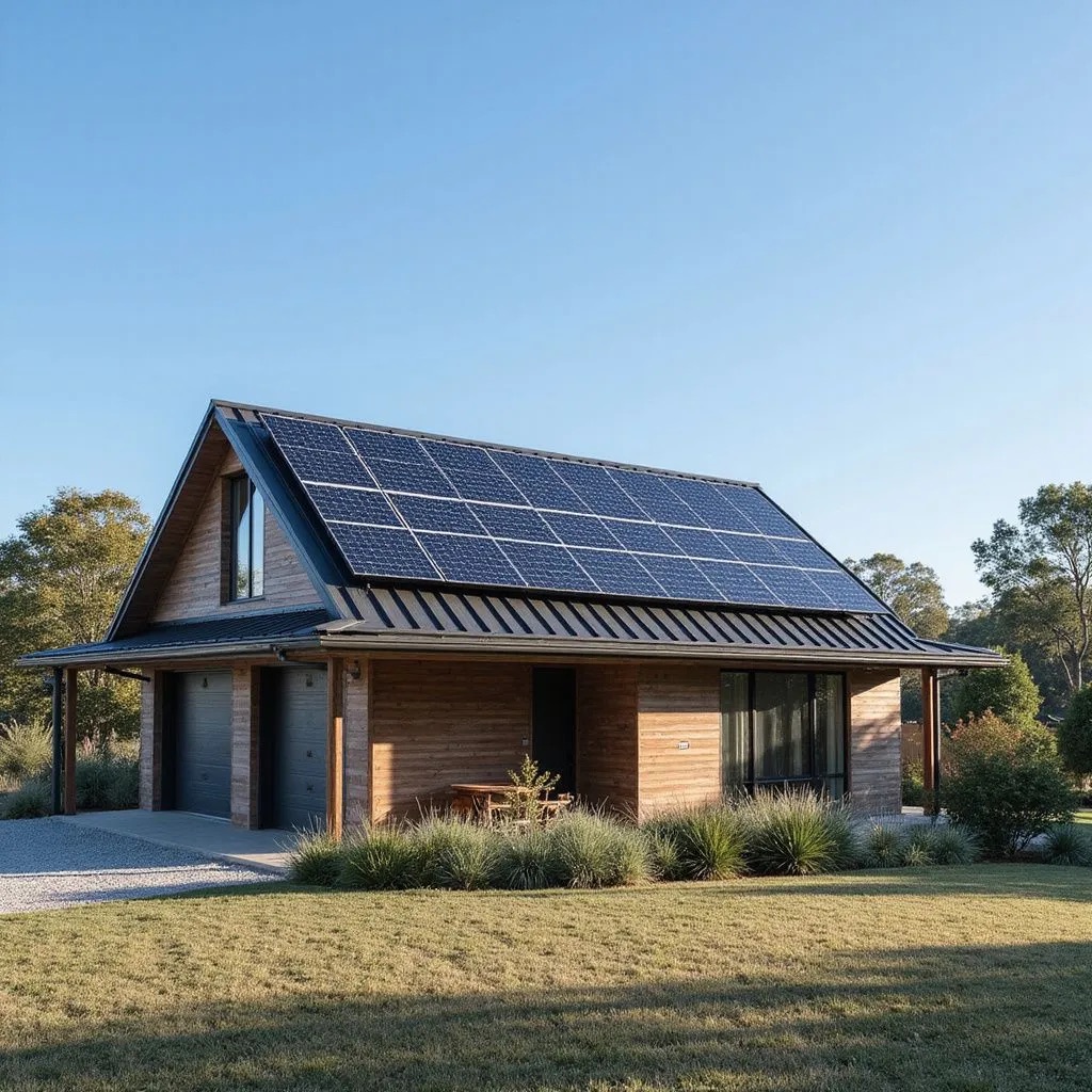 House with Solar Panels