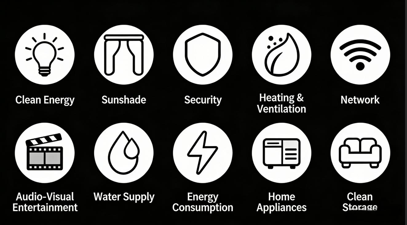 Ten major subsystems of the whole house